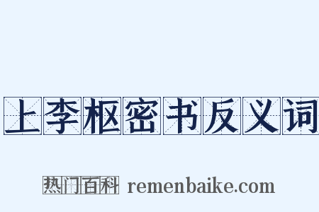 上李枢密书反义词是什么意思的图片